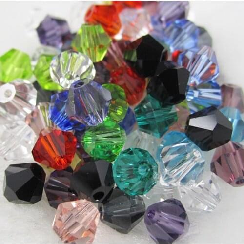 Mixed colors 8mm 144pcs/Lot Chinese Top Quality Crystal Bicone Beads Free Shipping