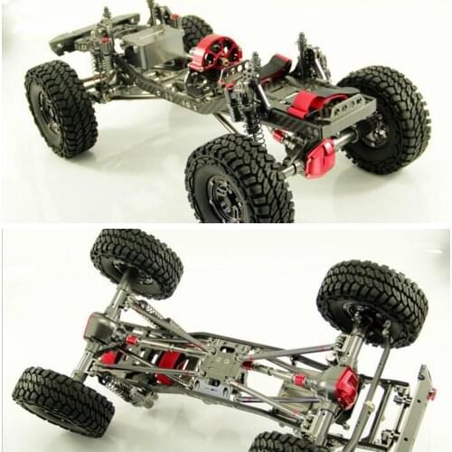 CNC 1/10 Scale Rock Crawler Truck Aluminum Axial SCX10 Chassis Carbon Frame Wheelbase 313mm