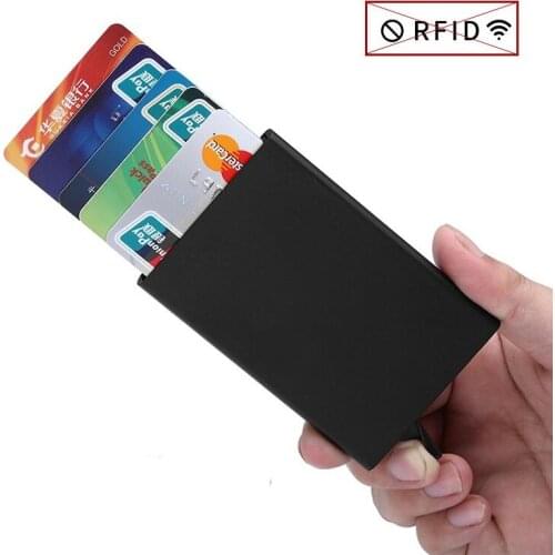 Stainless Steel Bank Credit Car Dorgan Holder For Men Anti Protect Cardholder Women Rfid Wallet Metal Case Porte Carte KB002