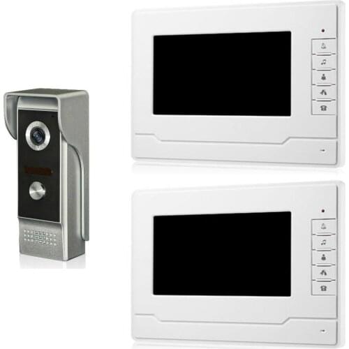 Apartment Video Door Phone Intercom System Video doorbell Kit With 2 Indoor Monitors 1 Outdoor Call Panel Support Door Release