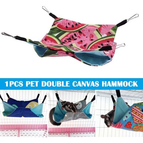 Pet Hammocks Hanging Bed Nest Double Layer Canvas Hammock Hamsters Chinchillas Ferrets Hammock M56