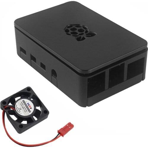 ABS Case Box Enclosure with Cooling Fan Kit for Raspberry Pi 4 Model B 4BCooler Heat Sink Shell with Bottom Hole