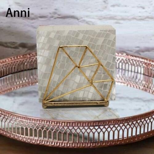 Creative Diamond Shape Napkins Holder Nordic Modern Vertical Paper Towel Organization Dining Table Desk Tissue Boxes Home Decor