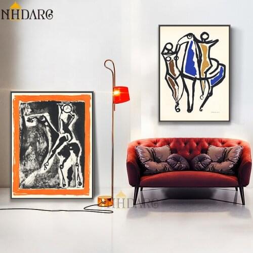 Vogue Fashion Vintage Abstract Horse Canvas Print Painting Poster Art Wall Pictures for Living Room Home Decor Wall Decor