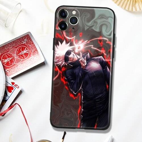 Jujutsu Kaisen Satoru Gojo Soft Silicone Glass Phone Case Cover Shell For iPhone SE 6 6s 7 8 Plus X XR XS 11 12 Mini Pro Max