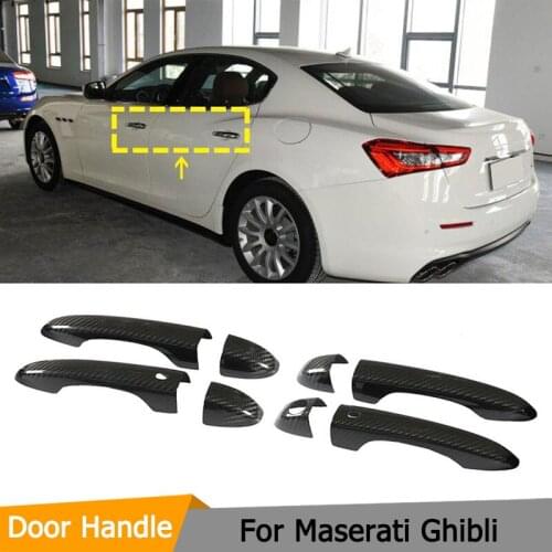 Car Outer Door Handle Cover Trim for Maserati Ghibli Quattroporte Levante 2013-2019 Carbon Fiber Door Handle Trims LHD Only