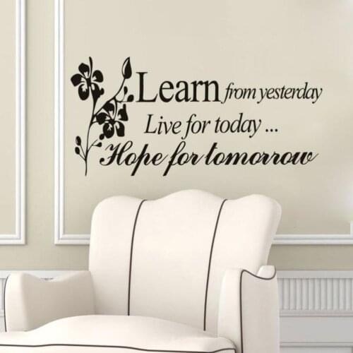 Wall Sticker Learn From Yesterday Family Love Wall Stickers Quotes Art Living Room Wallstickers Etiqueta Da Parede 18APR18