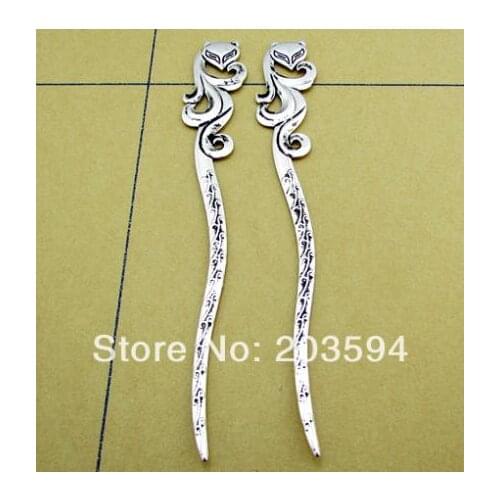 Wholesale 10Pcs /Lots Antique Silver Fox Bookmark Metal Bookmark with loop 160mm
