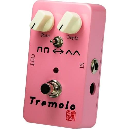 MOEN Guitar Effects Pedal Tremolo Electric Guitars Pedals Full Analog Circuit Triangular Wave Square Wave 2 Modes Pink