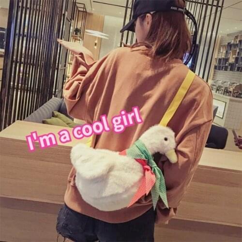 Duck Plush Purse Cartoon Animals Shape Shoulder Bags Messenger Crossbody Kids Women Bag Handbag New Cute Fashion 2020 Hot Dolls