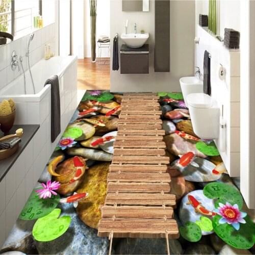 Custom Any Size 3D Mural Wallpaper For Living Room Bedroom Bathroom Floor Stickers PVC Waterproof Photo Wallpaper De Parede