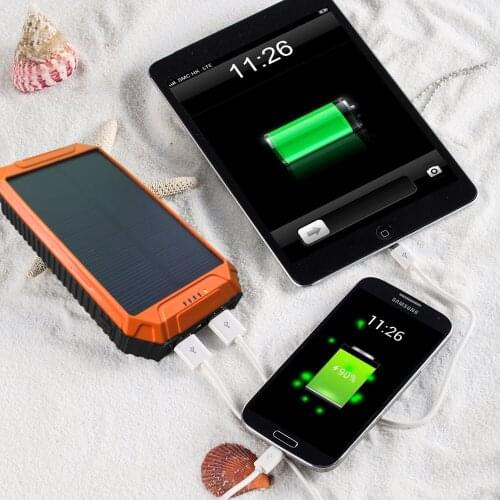PowerGreen Solar Pocket Charger 10000mah LED Light Solar Power Bank Mini Mono Solar Panel for Phone