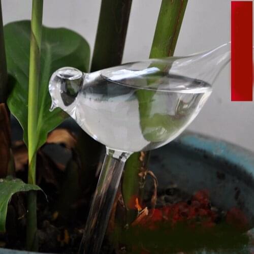 Simple glass vase transparent home accessories Creative Glass handmade glass bird watering automatic snails watering