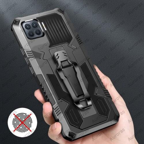 Auroras Shockproof Armor Cover For OPPO Reno4 Lite Case Magnetism Holder Back Clip Case For Reno 4 Lite Cover