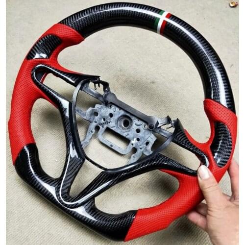 Carbon fiber steering wheel For Honda Fit 2 GE8 civic 8.5 Old CITY Assembly without airbag Perforated leather customized