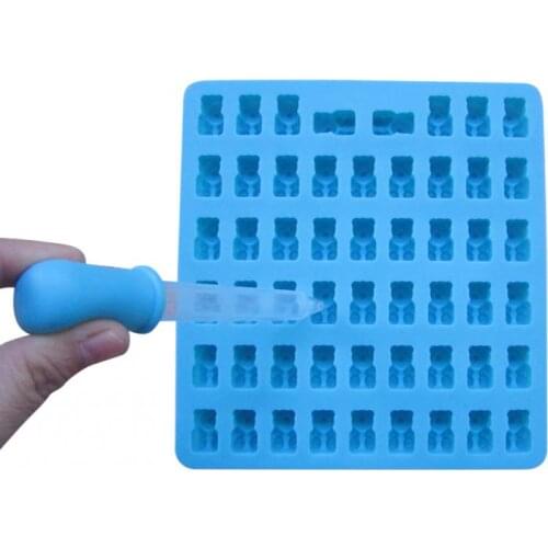 Silicone Mold Gummy Bear Shape Bear Mould Jelly Bear Cake Candy Trays With Dropper Rubber Silicone Forms Chocolate Maker 11