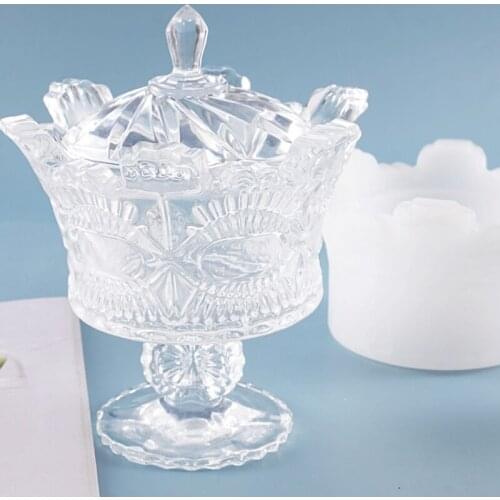 DIY Crystal Epoxy Resin Mold Crown Storage Box Organizer Casting Silicone Moul