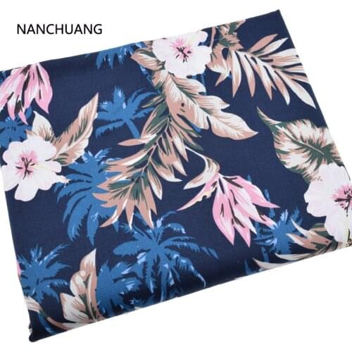 Printed Stretch Poplin Plain Cotton Fabric For Patchwork Quilting Sewing Floral Quilt Cloth Dress Shirt Skirt Material 100x142cm