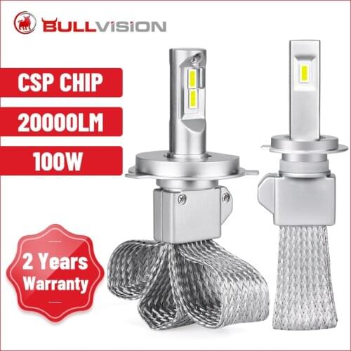 Bullvision H1 H7 LED Headlights For Car Super Bright 20000LM H11 H4 H8 Lamps For Auto H9 9005 9006 Fog Lights Diode HB3 HB4 Ice