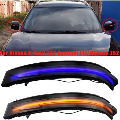 Side Mirror Dynamic Blinker LED turn signal lights For Nissan X-Trail T32 Qashqai J11 Murano Z52 Navara NP300 Pathfinder Juke