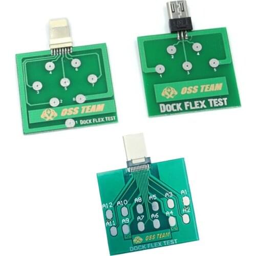 Micro USB Test Board Dock Flex for IOS System Pin Phone Tail Plug Easy Test Board for iPhone Type C Android Charging Testing
