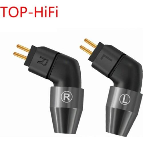 TOP-HiFi 1Pair L Shape Jack 0.78mm Earphone 2 Pin Plug Connector For W4R UM3X W4R ES3 ES5 DIY Audio Cable