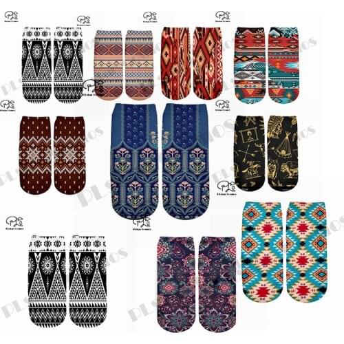 Plstar Cosmos Funny Native Pattern Unique 3DPrint Short Socks Royal Court Funny Man/Women Unisxe High Quality Dropshopping A-1