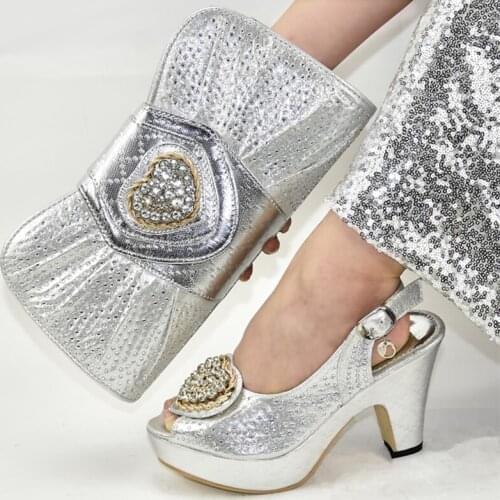 Ladies high heel shoes black 10.5CM italian shoes with matching bags african shoes and bags matching set for dress 9310-2