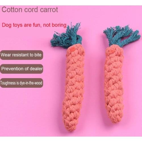 Pets Pop It Carrot Chewing Toys Fidget toys Cotton Rope Strong And Biting Dog Toys Knitting Rope Pet Products Dog Accessories