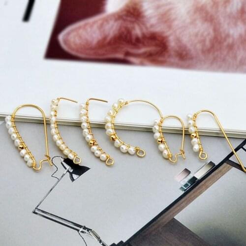1 pair DIY Materials Brass Ear Hooks Handmade Pearl Beads Jewelry Accessories Earrings Jewelry Garment Women PS21804