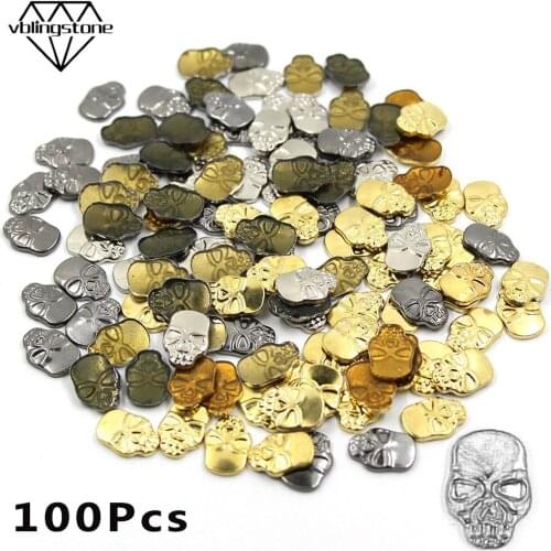 100pcs 12x8mm Hot Fix Studs Silver Gold Black Flatback Iron on Rhinestuds ClothesDIY Hotfix Rhinestone Metal Rivets For Garment