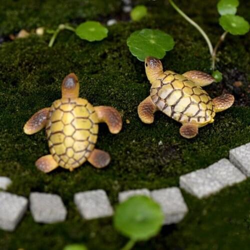 1PC / 2PCS Home Decoration DIY Dolls Bonsai Figurines Gifts Sea Turtle Model Miniatures Fairy Garden Decoration