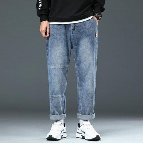 2021 Men Korean Fashoins Harem Pants Jeans Hombre Autumn Vintage Straight Harajuku Baggy Denim Trousers Loose Plus Size 42 48