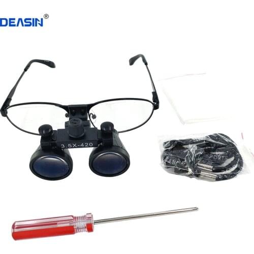 3.5X Titanium frames Binocular Dental Loupes Surgical Loupes with Headlight