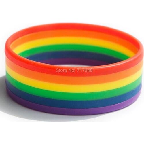 300pcs Friendship Pride Rainbow wristband silicone bracelets free shipping by FEDEX A