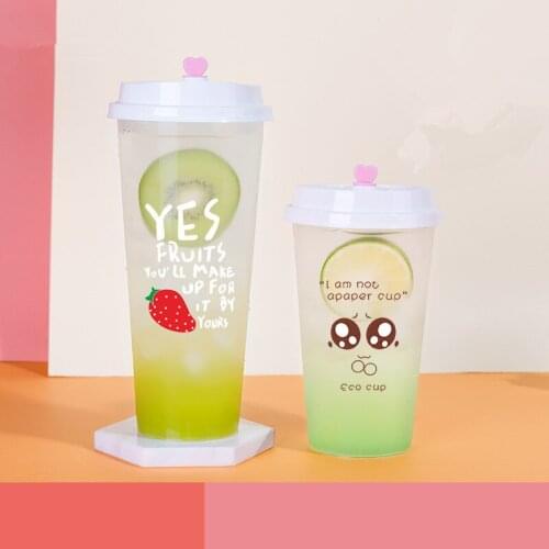 50pcs 90 caliber thick disposable milk tea plastic cup high transparent injection cup party birthday favor juice cup with lid