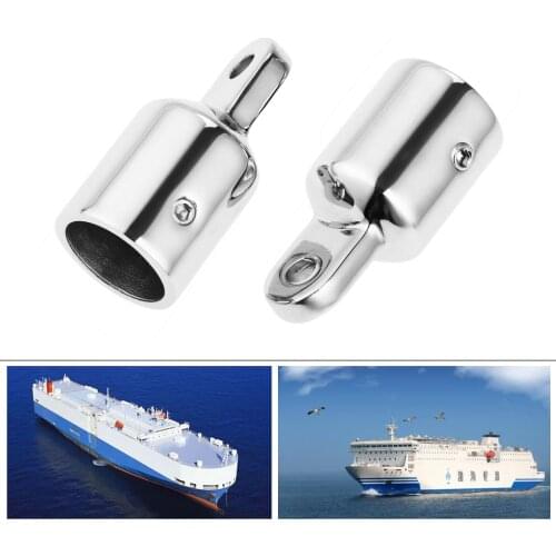 Gohantee 2pcs Stainless Steel Boats Accessories Marine fit 7/8" 22mm Pipe Eye End Cap Top Fitting Hardware for Marine Boat Yacht