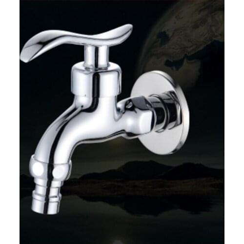 Fee Shipping Chrome Bibcock Faucet Brass Wall mounted Bathroom Washing Machine tap garden faucet Outdoor bathroom water mixer