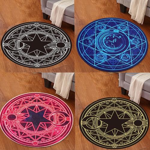 Cartoon Anime Rug Card Captor Sakura Rug Mat Magic Array Carpet Doormat Antislip Plush Princess Living Room decor Girls Room Rug