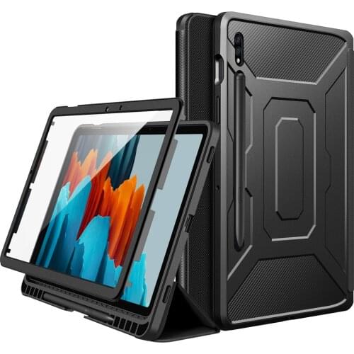Case For Samsung Galaxy Tab S7 11" 2020 SM-T870/SM-T875,[Built-in Screen Protector]Full-Body Shockproof Case Shell Trifold Stand