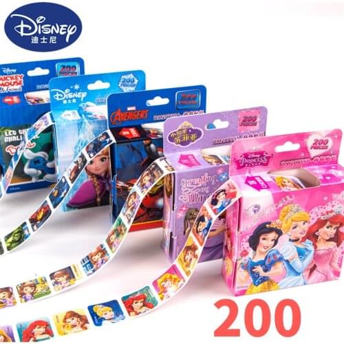 Disney 200pcs Frozen Marvel Mickey Spiderman Removable Sticker Princess Diary Notebook Decoration Toy Sticker Diy Handmade Gift