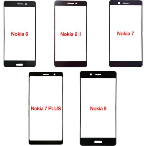 For Nokia 2 3 5 6 / 6 II / 7 Plus 7 8 Front Glass Lens Touch Screen LCD Outer Panel Replacement Parts