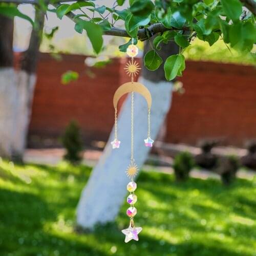 Crystal Star Hexagon Diamond Prism Hanging Rainbow Chaser Lighting Accessories For Window Curtains Pendant Garden Car Lamp Decor