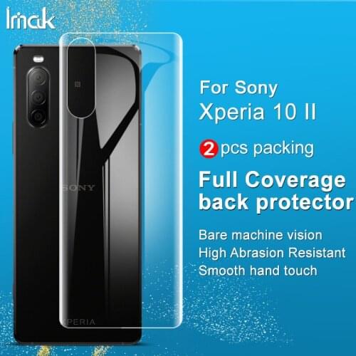 Imak 2pcs Soft HD Transparent Hydrogel Film for Sony Xperia 10 II Back Screen Protector 3D Curved Full Cover