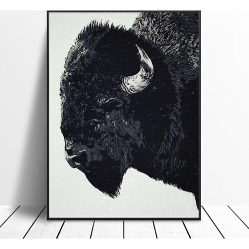 Bison Art Canvas Print Wall Art Poster Picture Modern Bedroom Living Room Decoration No Frame