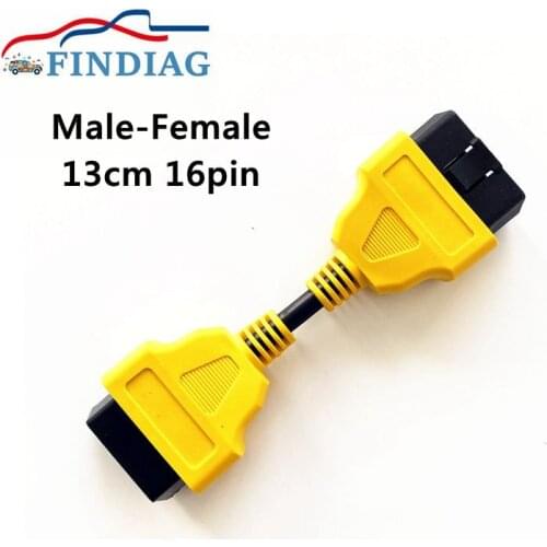 Yellow 13cm / 30 cm obd2 Cable Male to Female Plug Extension Wire Suitable for All OBD2 OBD Interface Extension Cord Connector
