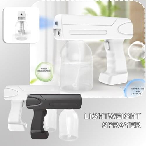 Creative Handheld Atomization Disinfector Sprayer Electric Spray Gun Small Watering Can USB Rechargable Blue Light Disinfectors