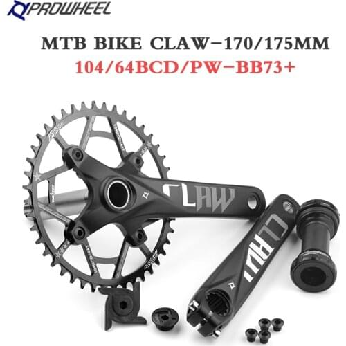 PROWHEEL 175mm 170mm Cranks 30/32/34/36/38/40/42/44/46/48/50/52T Sprocket with Bottom Bracket Mountain Bicycle Crankset BCD104