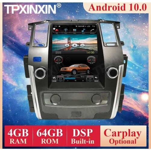Tesla Vertical Screen Android 10.0 PX6 For Nissan Patrol Y62 2010 - 2020 Car Radio Multimedia Video Audio Player Navigation GPS