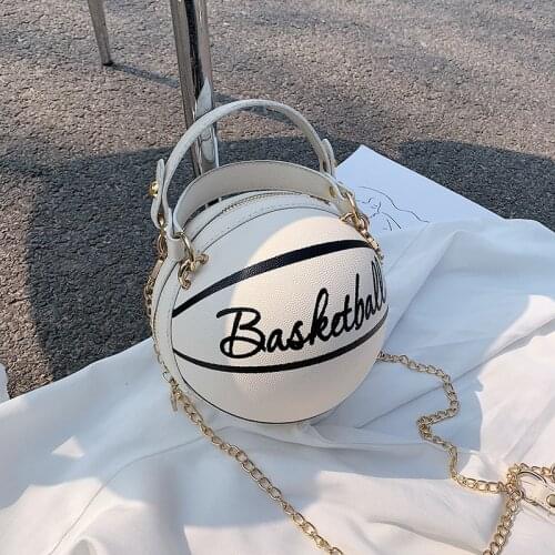 Internet Star with The Same Style of Personality Small Round Bag 2021 New Basketball Bag Cross-body PINK INS Chain Bag